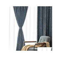 Curtain Drapes Luxury Nordic Curtains For Living Room Bedroom Simation Jinshan Yinshan Jacquard Modern Minimalis Custom Decoration Dhlx8