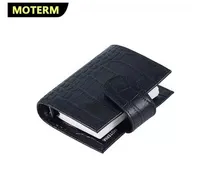 Moterm Luxe Series Pocket Planner A9 Size Notebook con anillos Croc Grain Agenda Organizer Diary Journal 220303