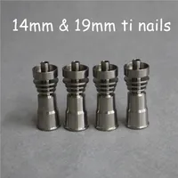 Titanium Domeless Nail GR2 14mm 19mm Joint Tools Male Female Carb Cap Dabber Grade 2 Ti Nails257V