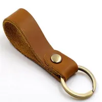 Fashion Key Buckle Car Keychain Handmade Leather Keychains Men Women Bag Pendant Accessories 9 Color e775237D