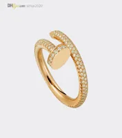 Nail Ring Designer Ring For WomenMen Carti Rings DiamondPaved Gold Band Luxury Jewelry Accessories Titanium Steel GoldPlated Ne8266299