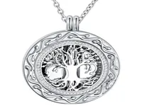 Tree of Life Round Cremation Urn Necklace Cremation Jewelry Ashes Memorial Keepsake Pendant Funnel Kit Included1659239