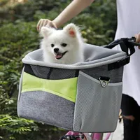 Bicycle Pet Carrier Dog Bike Front Carrier with Small Pockets Bicycle Handlebar Small Pet with Shoulder Strap291n