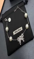 Designer Miu woman necklaces ins bow pearl bracelet is and lovely necklace girlfriend8308408
