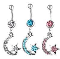 Navel Bell Button Rings D0133 Star And Moon Belly Ring Mix Colors Drop Delivery Jewelry Body Dhgarden Dhgyu7477134