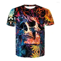 Men's T Shirts Summer Top Selling Skull Print Casual T-shirt 3D Series Short Sleeved Fun Sports Halloween Trend