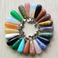 Charms Fashion assorted natural stone mixed long water drop shape pendants for jewelry making 50pcslot wholesale 230327