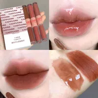 Lip Gloss ELECOOL Double-headed Mirror Matte Lipstick Set Waterproof Long Lasting Silky Glaze Tint Korean Makeup