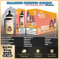 Cigarettes électroniques jetables d'origine Bang King 9000 Puffs 0% 2% 3% 5% 20ml Big Pod Vapor 600mah Batterie rechargeable Bouteille JODK Pas de fuite Pas de taxe supplémentaire