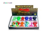 Waxmaid -Raucherrohre diamantförmig platingehärtet Silikon 11 gemischte Farben Dab Rigs mit Geschenkboxpaket 7494608