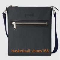523599 fashion black bags Casual shoulder men's message genuine leather messenger bag High quality handbags for men246r