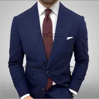 Men's Suits & Blazers Casual Mens 2 Piece Jacket Pants Set Slim Fit Formal Business Male Blazer Wedding Groom Tuxedos Customized Costume Hom