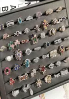 Europe Trendy Shiny Zircon Band Rings Colorful Rhinestone Delicate Women Crystal Wedding Ring Fashion Jewelry Mix9314298