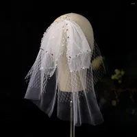 Headpieces Multi-layer Bridal Veil With Beaded Bow Hair Jewelry Handmade Tocado Para Novias Accesorios El Pelo Mujer