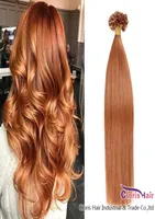 30 Medium Auburn Micro Link Hair Extensions 100 Remy Human Hair U Tip Straight Keratin Fusion Pre Bonded Hair 05gs 100 Strands7507711