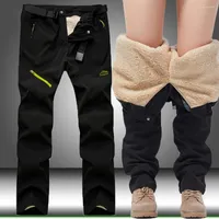 Pantalones para hombres Bellizantes pantalones de vellón calientes machos Sports espesas impermeables