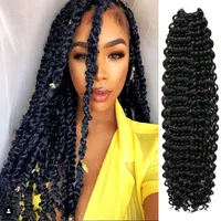 Handmade Water Wave Pre-twisted Passion Twist Hair Synthetic Pre Twisted Crochet Braiding Hair 22 Inch