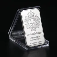 10pcs Non Magnetic One Troy Ounce Scottsdale Silver Bar Craft In God We Trust Coin Commemorative Coins Collection Crafts Gift226I