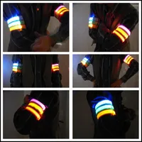 Motorcycle Apparel Durable Flashing LED Safety Sportswear Night Reflective Belt Strap Arm Band Armband For Cycling Sports Accessories