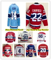 Aangepast op maat aangepast Juraj Slafkovsky Montreal Hockey Jerseys Nick Suzuki Brendan Gallagher Cole Caufield Carey Price Kirby Dach Sean Monaha
