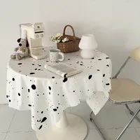 Table Cloth Black And White Tablecloths For Dining Waterproof Rectangular Coffee Cover Decorative Door Curtain