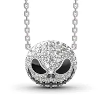 Nightmare before Christmas Skeleton Necklace Jack Skull Crystals Pendant Women Witch Necklace Goth Gothic Jewelry Whole J12182930