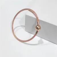 Luxury Fashion 18K Rose gold Bracelets Original box for Pandora 925 Silver net Chain Bracelet Women jewelry314x