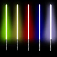 Led Rave Toy Lightsaber RGB 7 Colors Variable Metal With Hitting Sound Effect Duel LED Metel Handle USB Charging light saber Y2303
