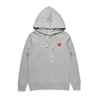 Designer Men's Hoodies Com Des Garcons PLAY Sweatshirt CDG Red Heart Grey Hoodie Size XL Brand