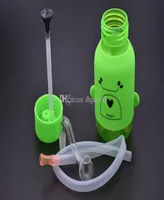 Newest Cartoon whale cute 10mm plastic water mini oil Dad rig bong cheap Percolator Hookah with Glass Bowl4759991