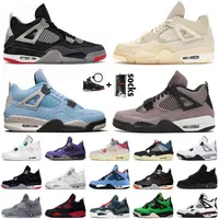 Top Quality Basketball Shoes 4 4s Sail Jumpman Starfish Taupe Haze University Blue Black Cat Bred Off Mens Womens Trainers Sneaker306H