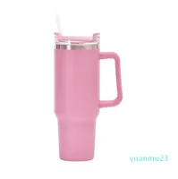 40 oz grote capaciteit tuimelaars met handvat geïsoleerde water flessen deksel stro roestvrijstalen koffie termoS cup 11 logo 0314