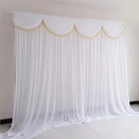 10x10ft Ice silk elegant wedding backdrop curtain drape wedding supplies curtain drapes background for party event Tied Piped306S