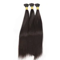 Silky Straight Human Hair Bulk For Braiding 100% Human Hair Natural Black Bulk Braiding Human Hair220H
