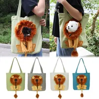 Duffel Bags Soft Pet Carriers Lion Design Portable Breathable Bag Cat Dog Carrier Outgoing Travel Pets Handbag With Safety Zippers