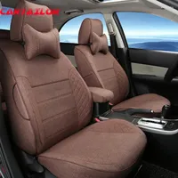 Car Seat Covers CARTAILOR Linen Cover For Santafe 2013 2008 Auto Seats Support Cushion Grey Protector
