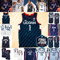 NCAA 2023 Final Four UConn Huskies koszulka koszykówki Adama Sanogo Hawkins Tristen Newton Alex Karaban Donovan Clingan Joey Calcaterra Paige Bueckers Nika Muhl