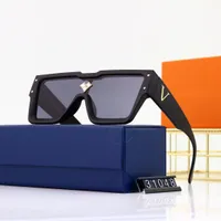 Projektanci okulary przeciwsłoneczne Kobiety Człowiek przeciwsłoneczne okulary ochronne UV Letter Beach Retro Square Sun Glass Casualne okulary z pudełkiem bardzo dobre