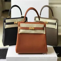 Designer luxury handbagHigh quality kellies litchi grain Togo calfskin 25 28 Portable Single Shoulder Messenger buckle leather Wom324H