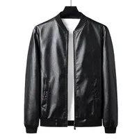 Men's Jackets Men Coats Biker Long Sleeve Solid Color Faux Leather Plush Slim Coat Male Jacket For Motocycling Autumn WinterMen's