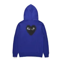 Designer Men's Hoodies Com Des Garcons PLAY Sweatshirt CDG Big Black Heart Navy Blue Zip Up Hoodie XL Brand New