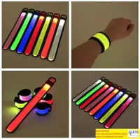 Nylon LED Sports Slap Wrist Strap Bands Wristband Light Flash Bracelet Glowing Armband Flare Strap Party ConcertArmband LED Flashing Toys