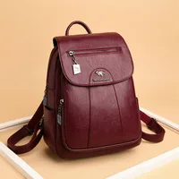 2021 Women Leather Backpacks High Quality Female Vintage Backpack For Girls School Bag Travel Bagpack Ladies Sac A Dos Back Pack238K