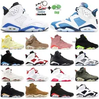 Top Quality 6s UNC Jumpman Basketball Shoes Mens Trainers Electric Green Carmine Red Infrared Hare Angry bull Sport Blue Marron Outdoor Sports jorden JORDON