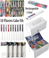 10 Flavors CAKE 5th Generation Rechargeable E Cigarettes 10ML Disposable Vape Pen Empty Device Pods 280mah Oil Vaporizer Carts St3566625