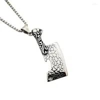Pendant Necklaces 2023 SS Carved Stainless Steel Kitchen Knife Necklace Mens Cool Creative Fashion Jewelry Cook Chopper Gift