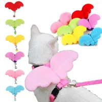 Dog Collars Cute Angel Pet Cat Harness And Leash Set For Small Dogs Kitten Leads Leashes Adjuestable Accessories