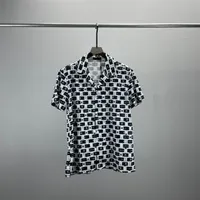 2 LUXURY Designers Shirts Men's Fashion Tiger Letter V silk bowling shirt Casual Shirts Men Slim Fit Short Sleeve Dress Shirt M-3XL#103