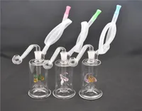 Mini Glass Oil Burner Bong Water Pipes with Recycler Dab Rig Hand Bongs Thick Pyrex Glass beaker bong with 10mm oil burner pipe an8895408