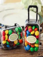 Acrylic Clear Mini Rolling Travel Suitcase Candy Box Baby Shower Wedding Favors Party Table Decoration Supplies Gifts4543995